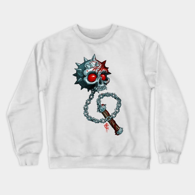 Vampire Skull Mace Crewneck Sweatshirt by Hori Chou Tattoo